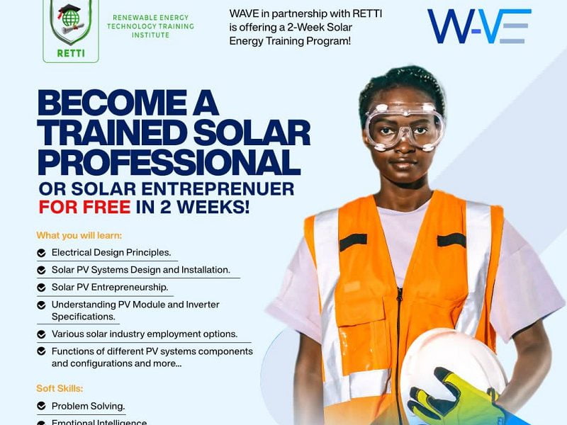 RETTI X WAVE Solar Panel Installation and Employability Training Program 2024