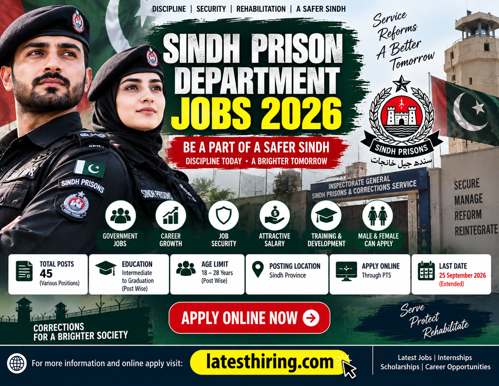Sindh Prison Department Jobs 2026 – Sindh Police Latest Vacancies | Apply Online