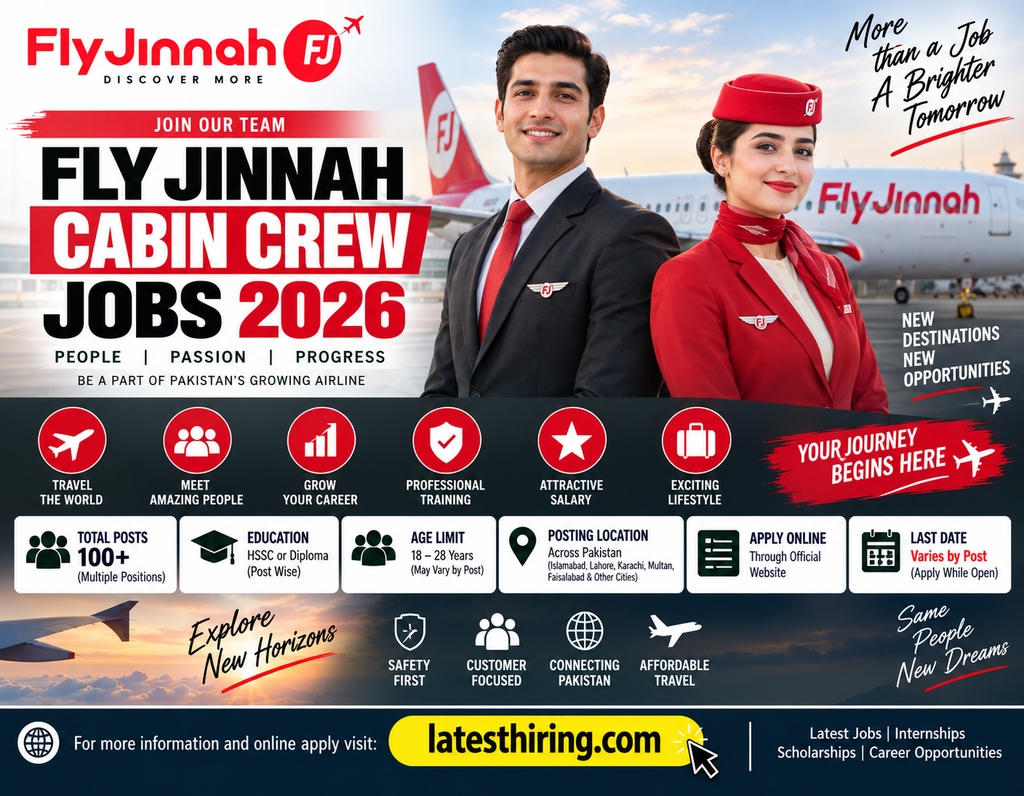 Fly Jinnah Cabin Crew Jobs 2026 – 100+ Cabin Crew Posts | Apply Online