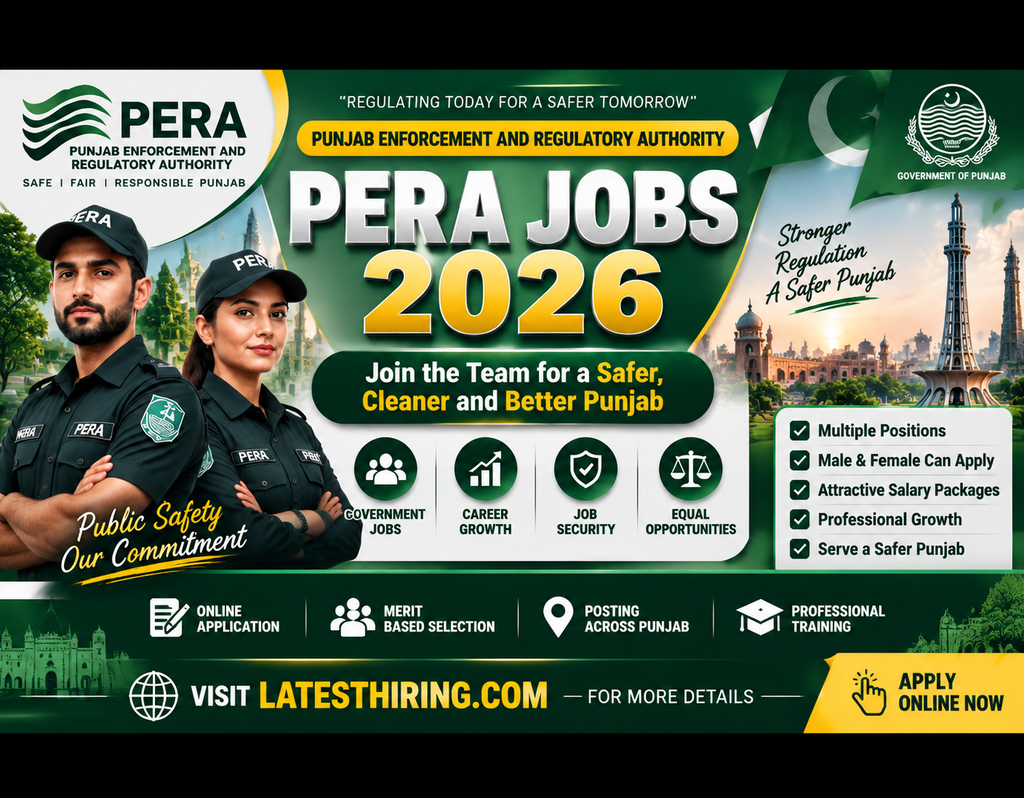 PERA Jobs 2026 – Govt Career Opportunities in Punjab Enforcement and Regulatory Authority | Apply Online